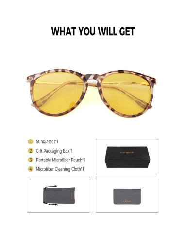 Gafas de Visión Nocturna FIMOSON Amarillas Polarizadas UV400