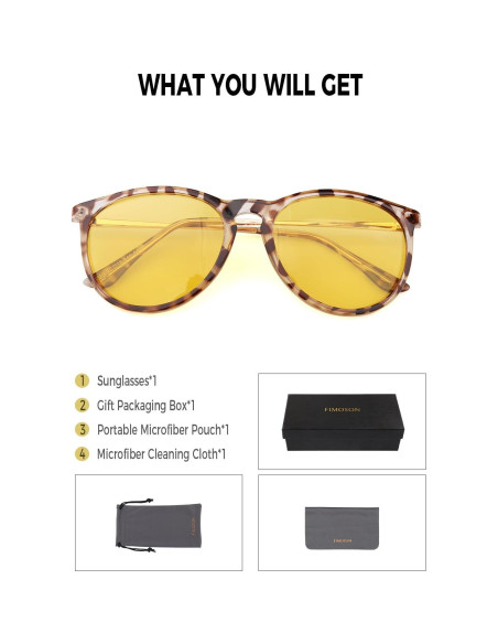 Gafas de Visión Nocturna FIMOSON Amarillas Polarizadas UV400