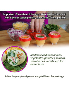 Cocinador de Huevos Duro KINKIMISTINA 6 Piezas Antiadherente 2