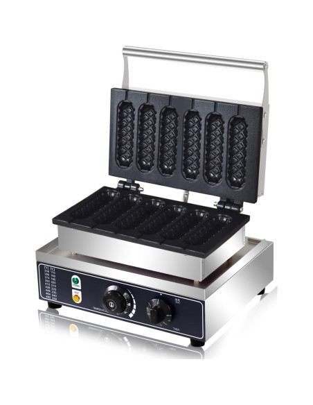 Máquina de Waffles de Perro AEYDJXMER 1600W 6 Rebanadas