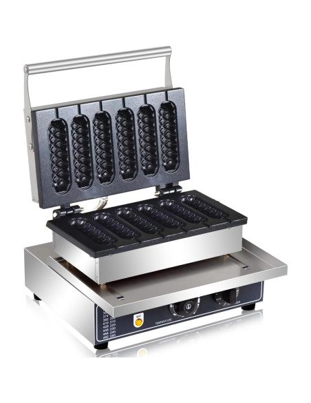 Máquina de Waffles de Perro AEYDJXMER 1600W 6 Rebanadas