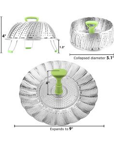 Cesta de Vapor Consevisen Acero Inoxidable 12.95 a 22.86 cm 2