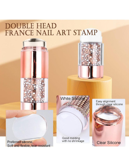 Kit de Estampado de Uñas YEPYEPGO - 4 Piezas, Doble Cabeza