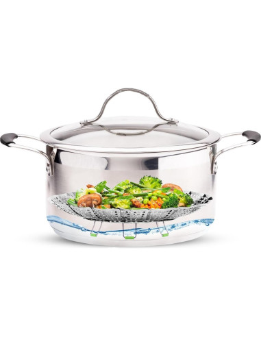 Cesta de Vapor Consevisen Acero Inoxidable 12.95 a 22.86 cm