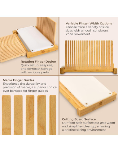 Cortador de Pan ABIOTO Plegable con Base HDPE y 4 Grosor