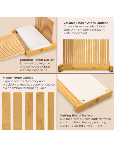 Cortador de Pan ABIOTO Plegable con Base HDPE y 4 Grosor