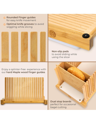 Cortador de Pan ABIOTO Plegable con Base HDPE y 4 Grosor