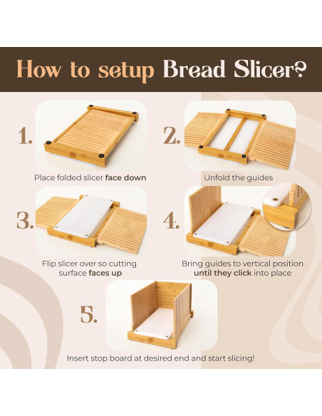 Cortador de Pan ABIOTO Plegable con Base HDPE y 4 Grosor