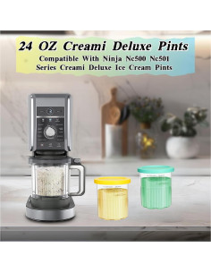Pints de Helado Ninja Creami Deluxe 24 oz 2 Pack Azul/Amarillo 2