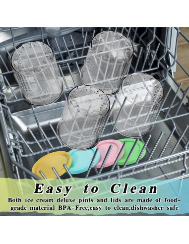 Pints de Helado Ninja Creami Deluxe 24 oz 2 Pack Azul/Amarillo