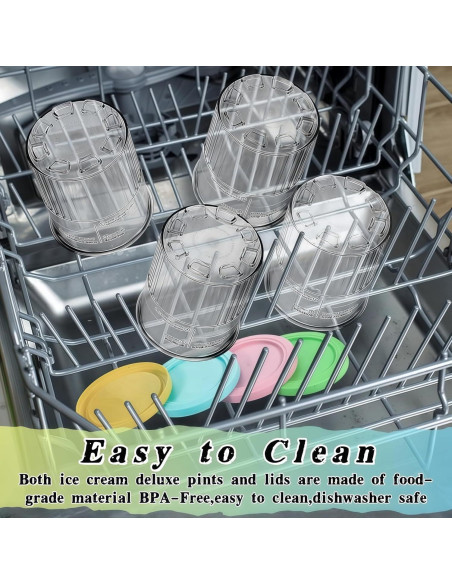 Pints de Helado Ninja Creami Deluxe 24 oz 2 Pack Azul/Amarillo