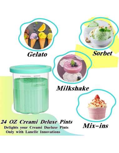 Pints de Helado Ninja Creami Deluxe 24 oz 2 Pack Azul/Amarillo