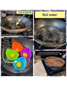 Cocinador de Huevos Escalfados Wsevinn - 4 Tazas Silicona 2