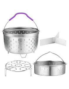 Cesta de Vapor Haswe 6 Qt Acero Inoxidable y Silicona
