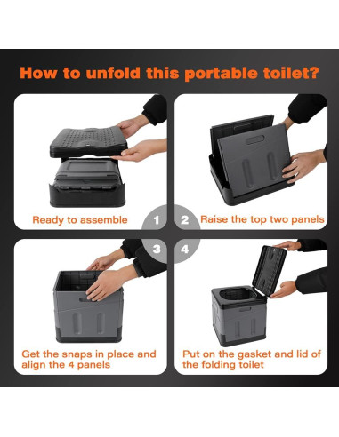 Inodoro Portátil Camping JingYanKeJi Plegable Gris 1.64 kg