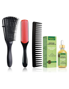 Juego de Cepillos Desenredantes WOZUTUNT con Aceite de Romero - 4 Piezas