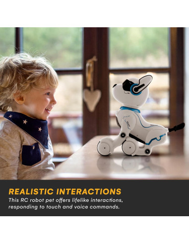 Perro Robot Interactivo Top Race TR-P5T - Programable 10x12x15 cm