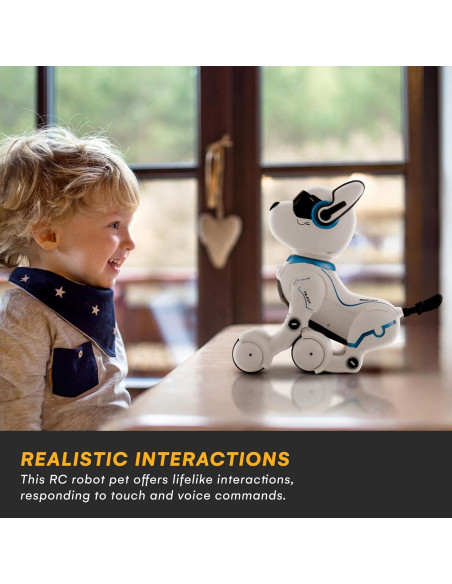 Perro Robot Interactivo Top Race TR-P5T - Programable 10x12x15 cm Perro Robot Interactivo Top Race TR-P5T - Programable 10x12x15 cm