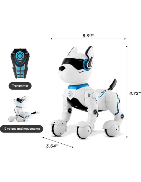 Perro Robot Interactivo Top Race TR-P5T - Programable 10x12x15 cm Perro Robot Interactivo Top Race TR-P5T - Programable 10x12x15 cm