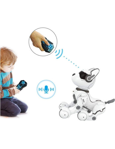 Perro Robot Interactivo Top Race TR-P5T - Programable 10x12x15 cm