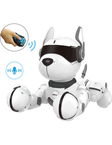 Perro Robot Interactivo Top Race TR-P5T - Programable 10x12x15 cm