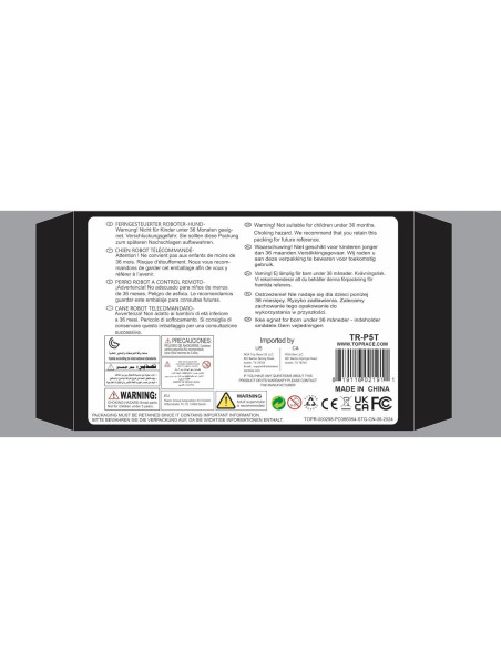 Perro Robot Interactivo Top Race TR-P5T - Programable 10x12x15 cm Perro Robot Interactivo Top Race TR-P5T - Programable 10x12x15 cm