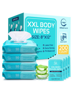 Toallitas de Baño Adultos AllSett 200 Unidades Aloe Vera