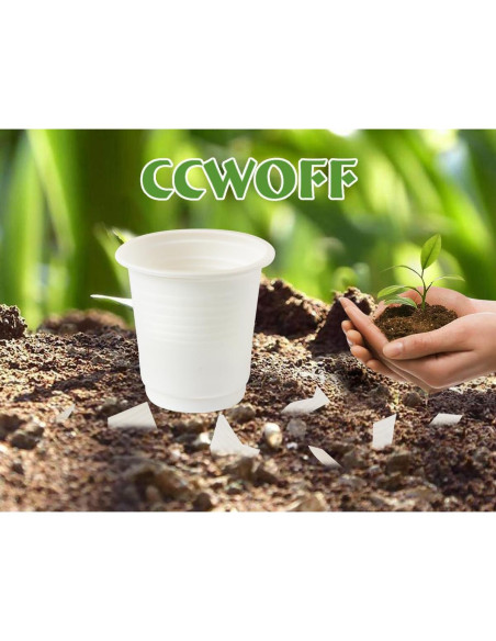 300 Vasos Compostables 3 oz CCWOFF Ecológicos Desechables