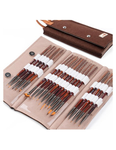 Juego de Pinceles Miniatura Arce Dorado 20 Piezas Detalle