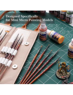 Juego de Pinceles Miniatura Arce Dorado 20 Piezas Detalle 2