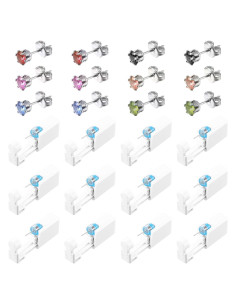 Kit de Perforación de Orejas Desechable 12 Piezas con Aretes