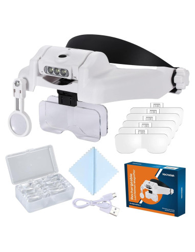 Lupa de Diadema YOCTOSUN 1X-14X LED Recargable