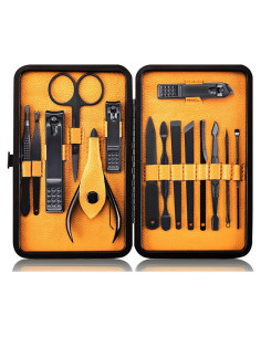 Kit de herramientas de manicura 15 piezas YHIT negro/amarillo