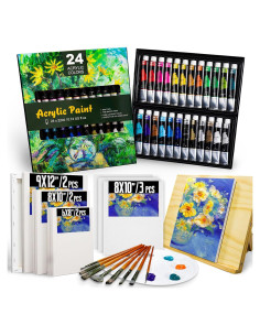 Juego de Pintura Acrílica DRAWLEX 43 Piezas con Lienzos