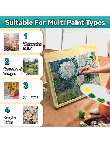 Juego de Pintura Acrílica DRAWLEX 43 Piezas con Lienzos