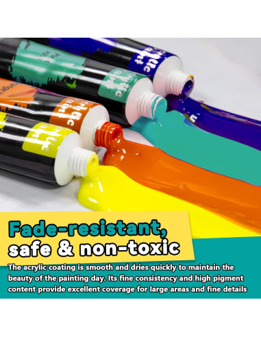 Juego de Pintura Acrílica DRAWLEX 43 Piezas con Lienzos