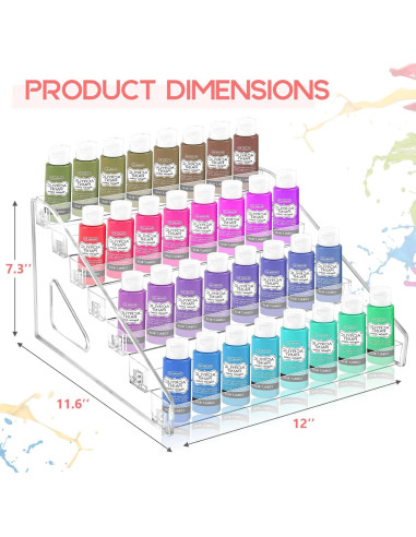 Organizador de Pintura Vowcarol 7 Capas Transparente 56 Botellas