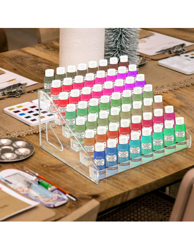 Organizador de Pintura Vowcarol 7 Capas Transparente 56 Botellas