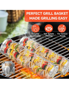 Cesta de BBQ 2 PCS YMXHK Acero Inoxidable 30 cm Multiuso 2