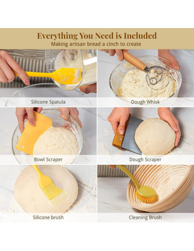 Juego de Cestas Banneton BAVIFY 14 Piezas para Pan