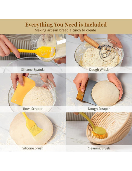 Juego de Cestas Banneton BAVIFY 14 Piezas para Pan