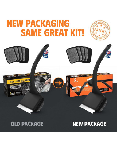 Cepillo Limpiador de Parrilla MEKER con 5 Repuestos