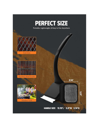 Cepillo Limpiador de Parrilla MEKER con 5 Repuestos