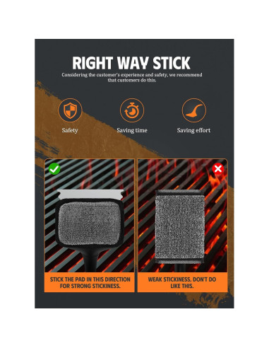 Cepillo Limpiador de Parrilla MEKER con 5 Repuestos