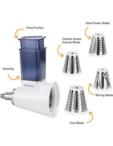 Rallador para Mezclador Kitchenaid Airpro, Acero Inoxidable