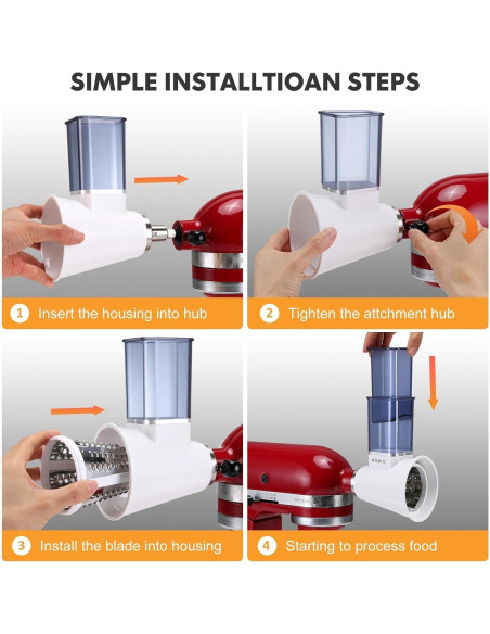 Rallador para Mezclador Kitchenaid Airpro, Acero Inoxidable