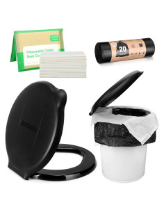 Asiento de inodoro portátil Glenmal para cubo de 19L con bolsas
