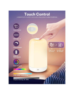 Lámpara de Mesa Táctil Zengge 3600mA LED Regulable 2