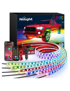 Luces de Tira LED Nilight 6Pcs RGB-IC para Coche 12V