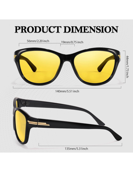 Gafas de Conducción Nocturna TJUTR Polarizadas Amarillas